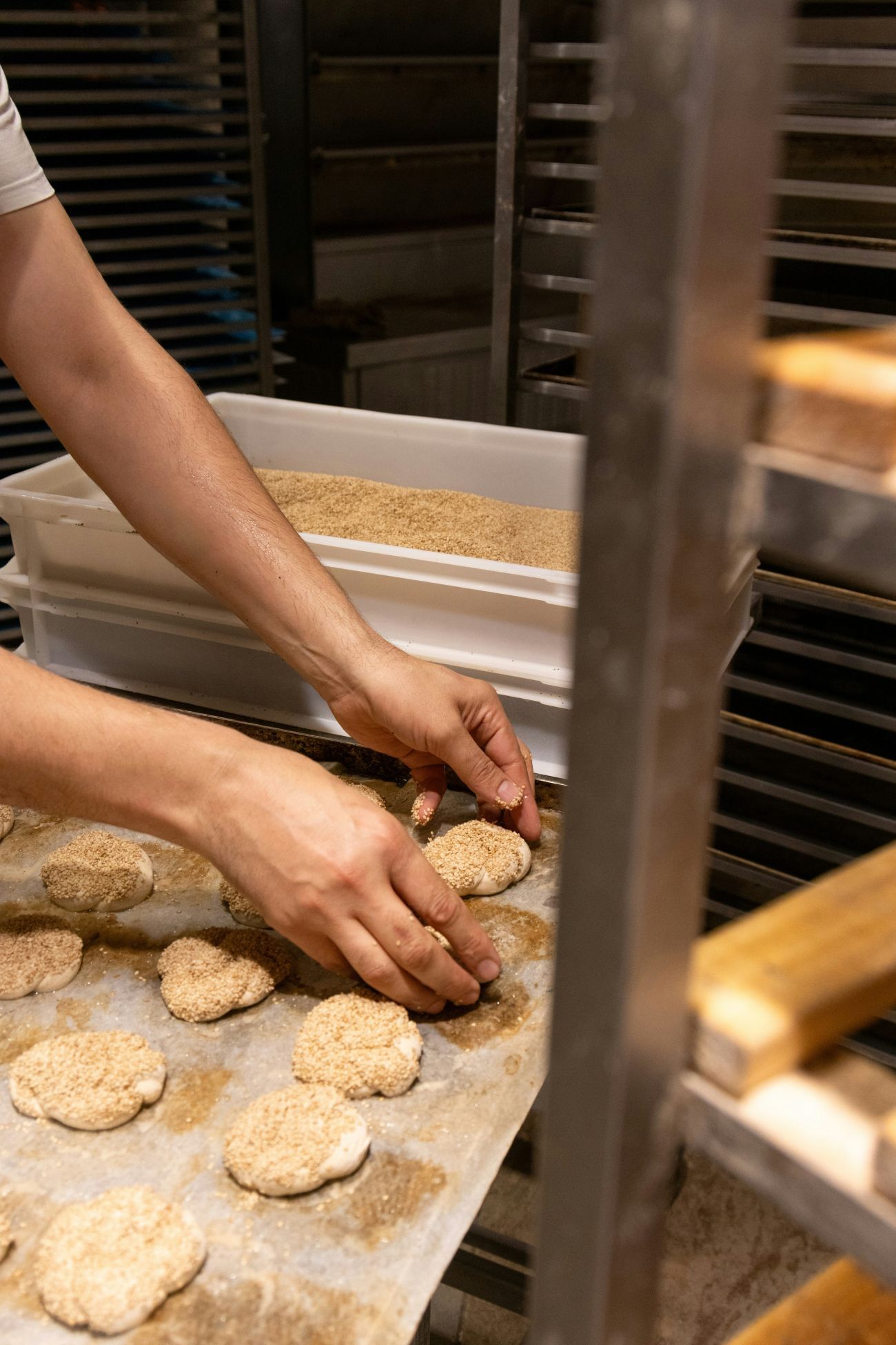 Baking biscuits in the oven