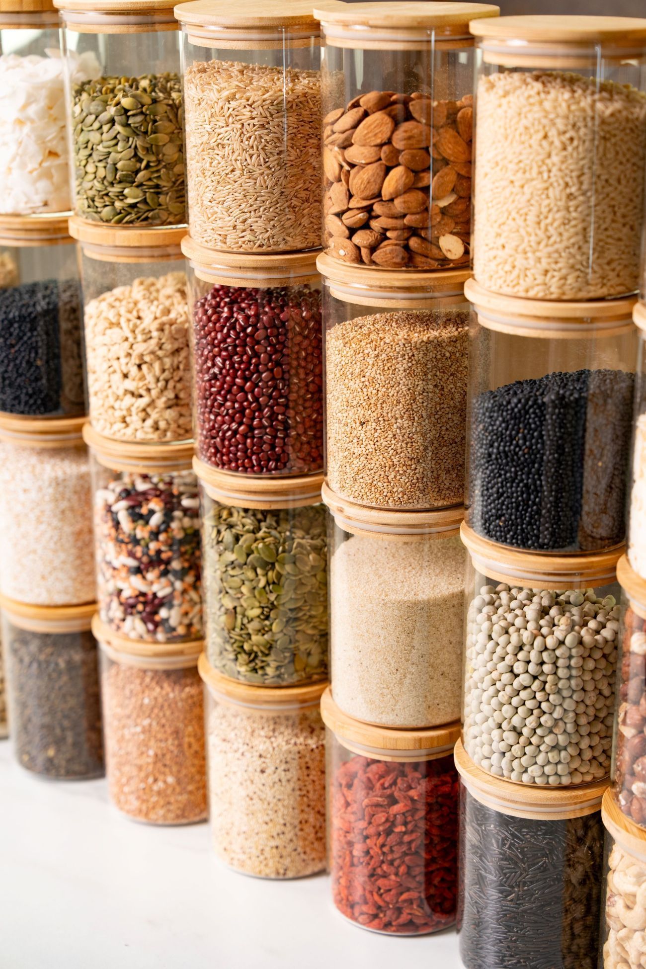 Organic ingredients in jars