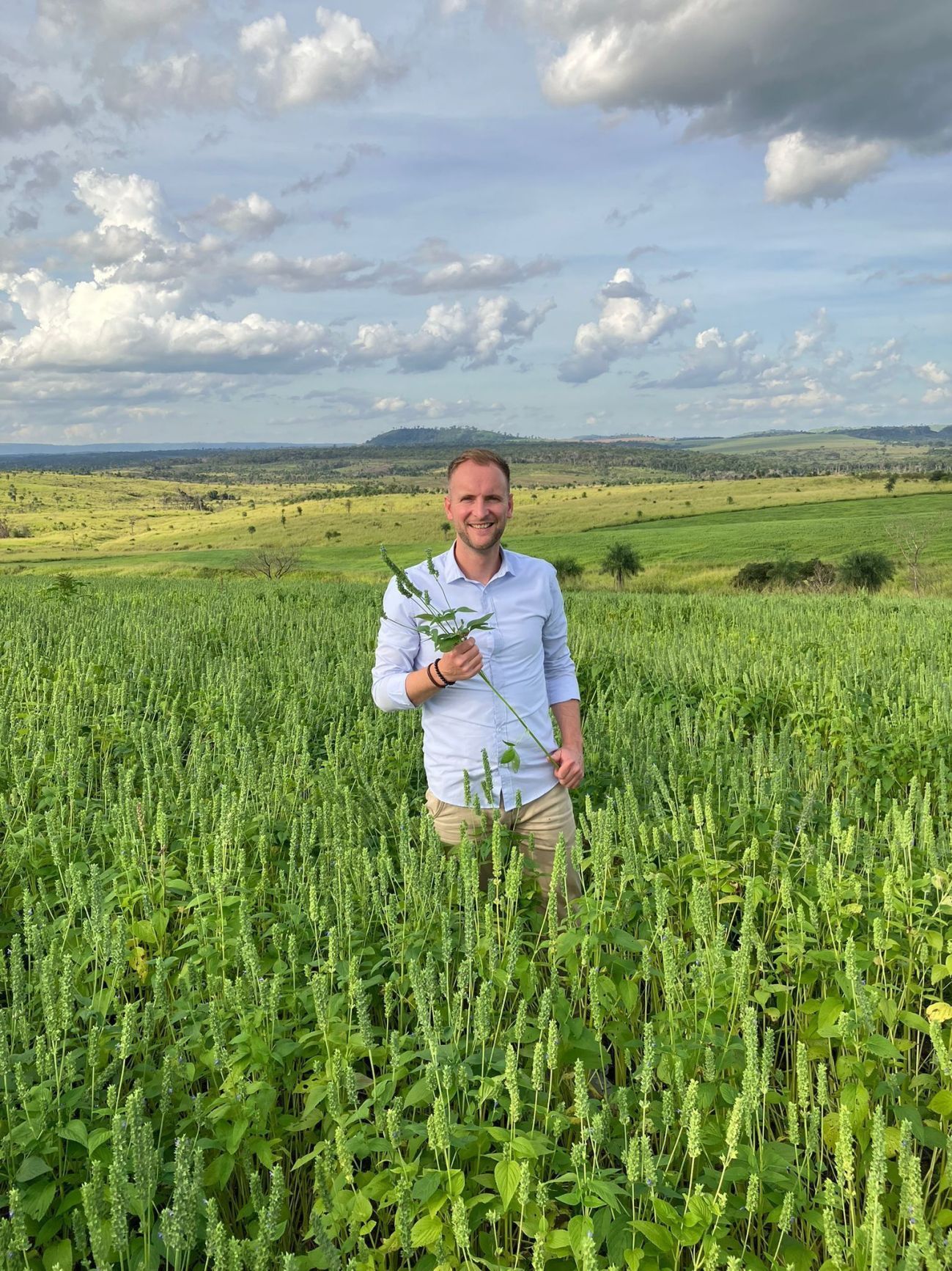 Our Category Manager Hans in organic chia seed fields in Paraguay