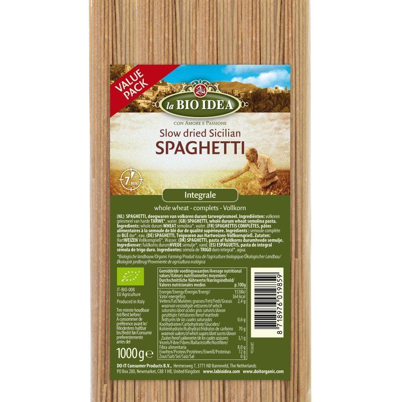 LBI Spaghetti whole wheat org. 6x1000g
